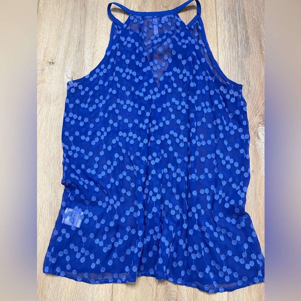 Blue Polka Dot Tank Top